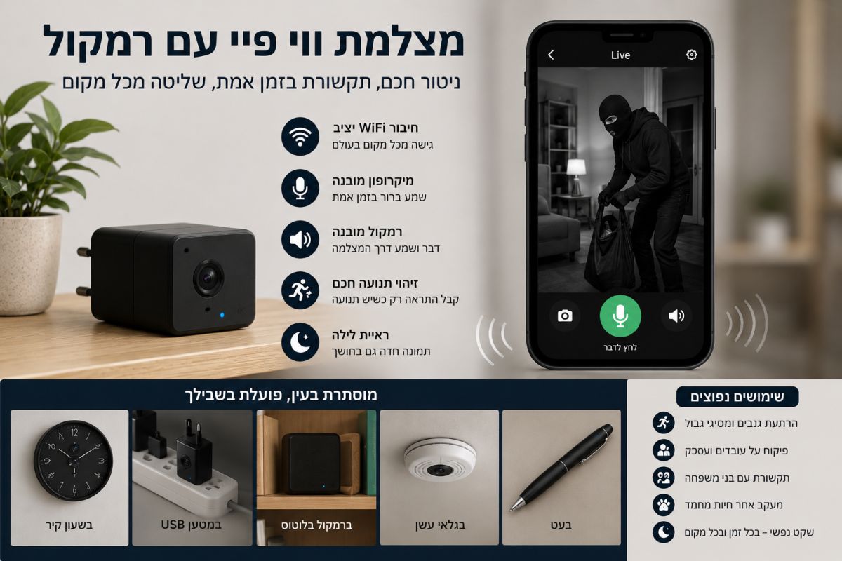 מצלמת ווי פיי עם רמקול